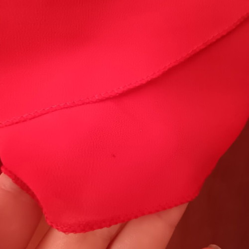 Red transparent blouse medium with front zipper like new