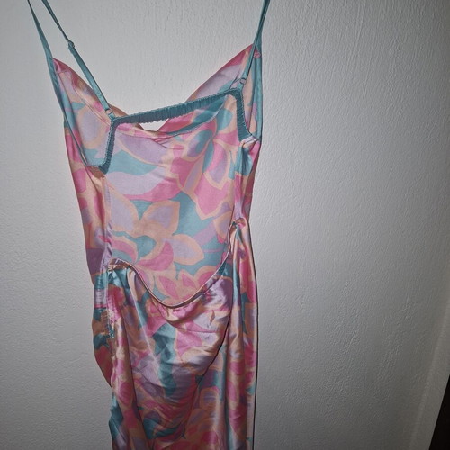 ASOS satin beach dress, colorful, size L