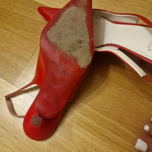 Zara patent leather pump used, red, size 37