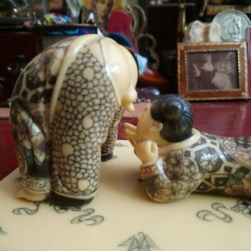 Japanese culture collection used, handmade sculptures