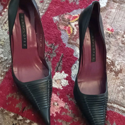 Pura Lopez leather pumps like new, size 38, 19cm heel