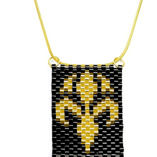 Golden Iris necklace and bracelet custom made, black and gold