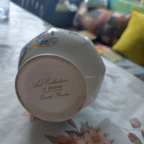 Irish vase used, hand-crafted Oriental Paradise design