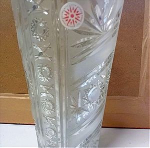 Handcut 24% Lead Cut Crystal 10" Vase