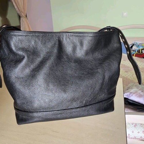 Leather bag new large capacity, black