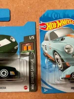 Hot Wheels Porsche 356 Outlaw and '96 Porsche Carrera cars new