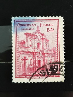 Ecuador 1947 30c Jesuit Church Quito Architecture stamp like new
