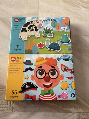 AS Magnet Box Animals & Faces used, set of 2 for kids 3+