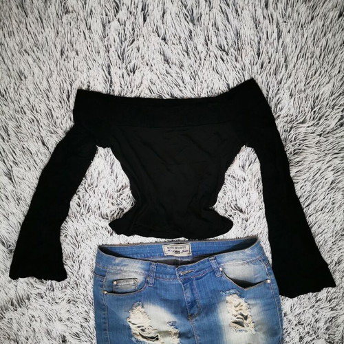 Denim mini skirt like new with rips, size M 38 10, blue