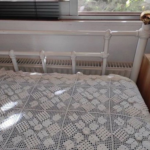 Handmade crocheted blanket used