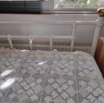 Handmade crocheted blanket used