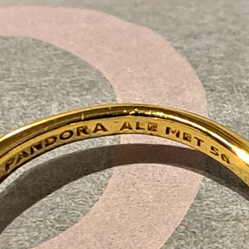 Pandora Essence ring size 8/56 new, gold plated with white zirconia
