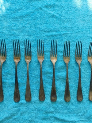 Set of 8 silver-plated dinner forks used C.F. Hutschenreuther