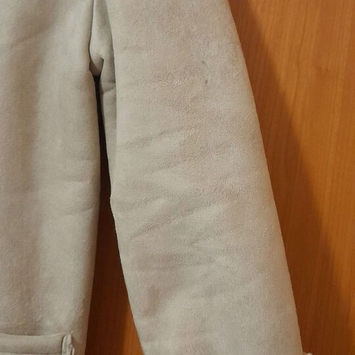 Atmosphere beige coat like new with synthetic fur lining