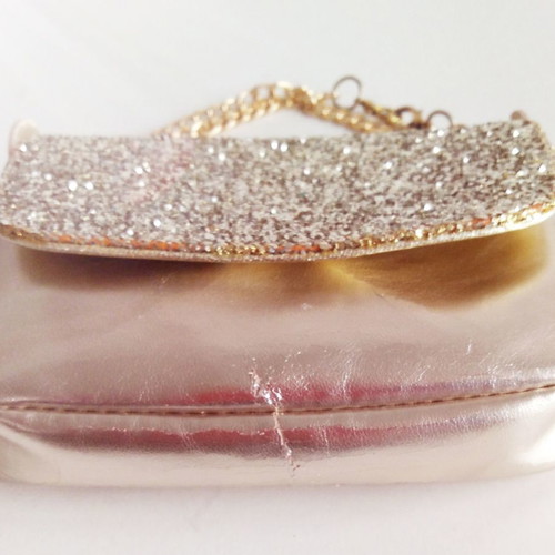 GOLD GLITTER CLUTCH BAG