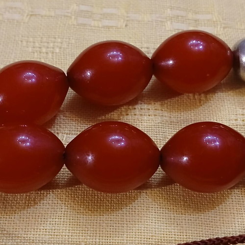 Komboloi mastic used, 14 mastic beads and 4 silver beads 925