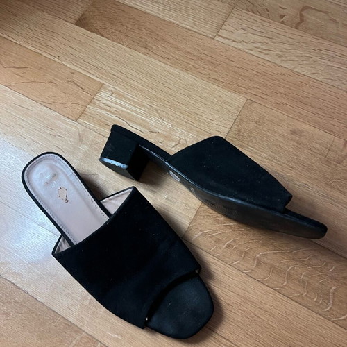 Migato black suede mules used, 5cm heel, size 39