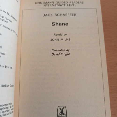 Shane by Jack Schaefer like new, English intermediate western novel