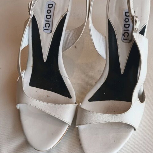 High sandals used, size 37.5, white, 12 cm heel