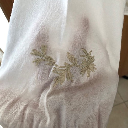 Linen tunic Mango XL like new, white with embroidery