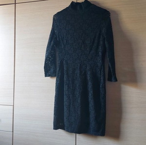 MM Couture Μαύρο φόρεμα ζιβάγκο πλεκτό δαντέλα size Medium / dress black