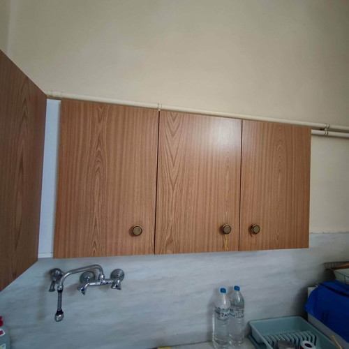 Kitchen cabinets used, two rows made of novopan