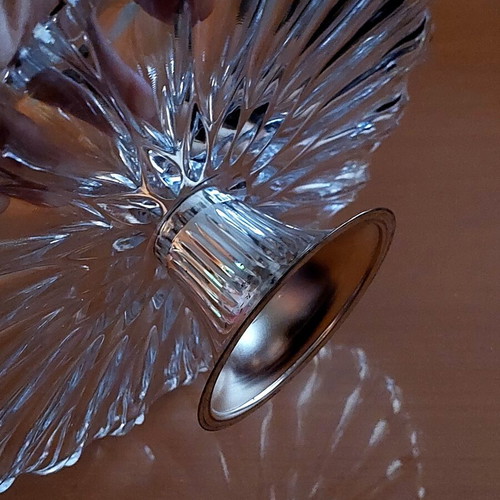 Vintage German Crystal Cake Stand with Base like new, 1960s