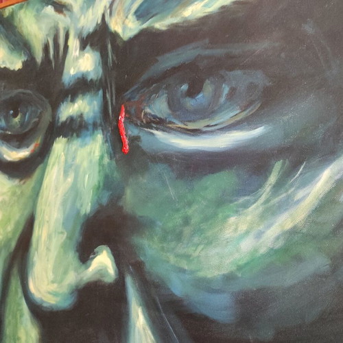Handmade portrait 100×70cm like new, oil on canvas with wooden frame