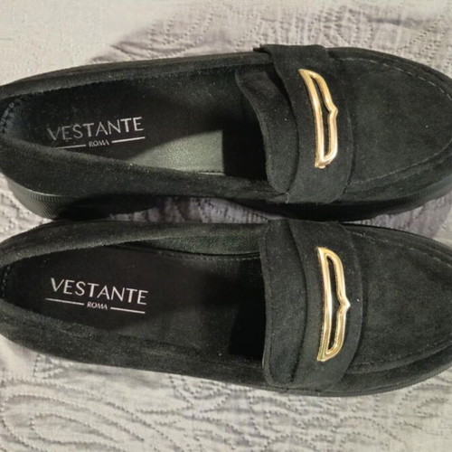 Vestante Roma women's loafers black suede size 39