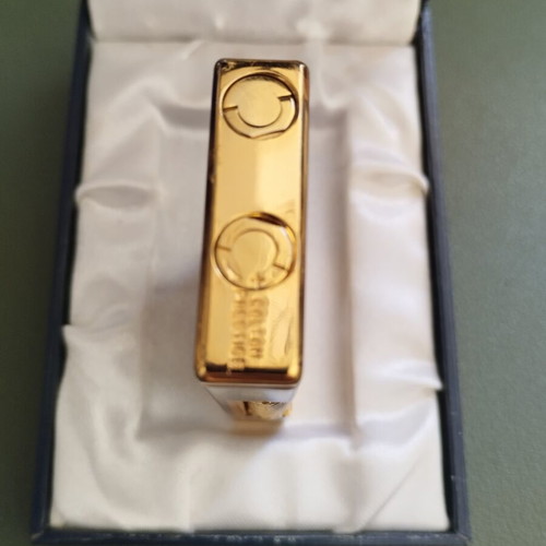 Vintage German Colton Prestige Gold Plated & Enamel Gas Lighter a la Davidoff like new