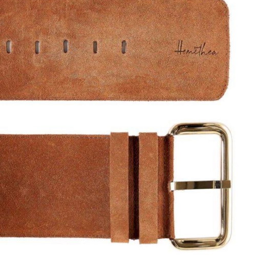 Hemithea camel leather belt new with tag, one size