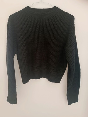 Bershka μαύρο πλεκτό cropped πουλόβερ XS σαν καινούργιο