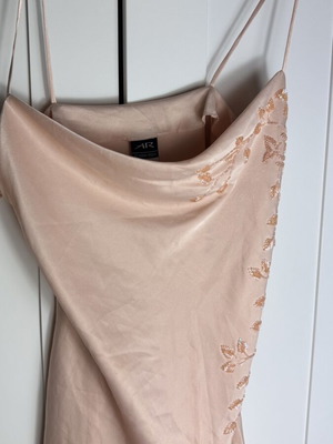 Anna Riska silk women's top size 42 used, pink beige faded apple