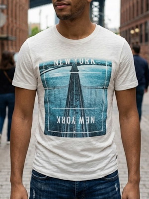 Jack & Jones Originals T-shirt New York graphic print size L like new