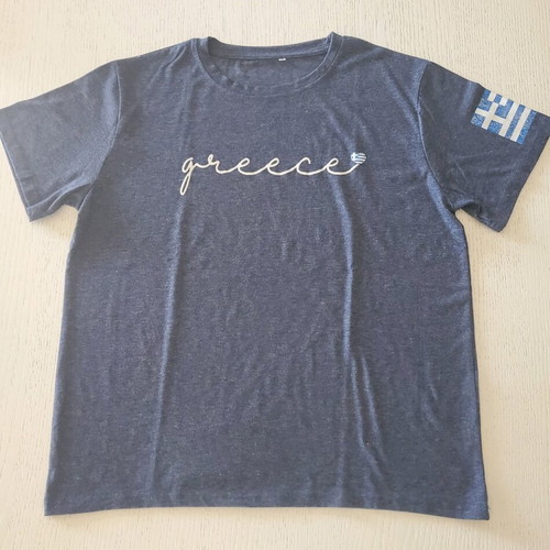 Men's blue t-shirt with Greece logo L like new