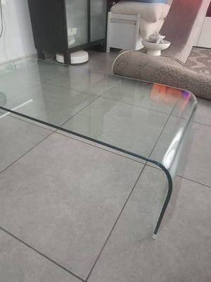 Glass coffee table, 1m length, 50cm width, 30cm height