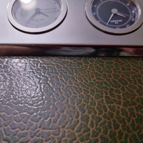 Skagen table clock used, silver metal