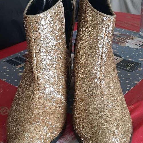 Μποτάκια ankle boots καινούργια, χρυσαφί, μέγεθος 36