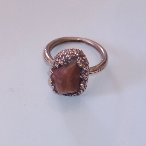 Copper ring with agate stone size 55 like new