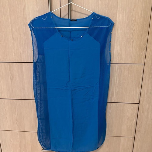 Calzedonia blue beach caftan with mesh and studs in excellent condition