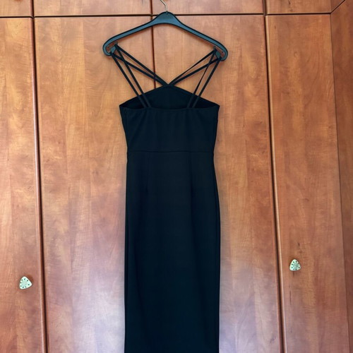 Black midi dress with thin straps used