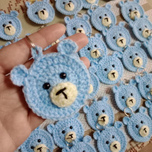 Handmade crocheted teddy bear bomboniere made to order