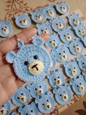Handmade crocheted teddy bear bomboniere made to order