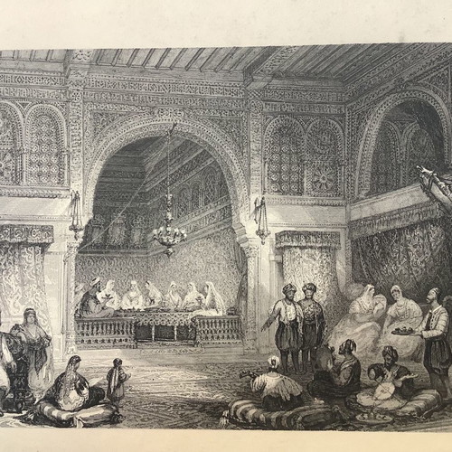 Interior of Moorish Palace in Algiers chalcography used 32x23cm