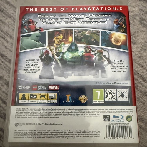 Lego Marvel Super Heroes PS3 game used, good condition