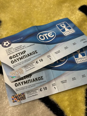 Memorabilia ticket from Fostiras vs Olympiakos Greek Cup 2015 like new