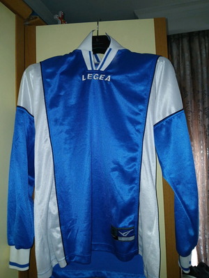 Legea Football Jersey used, blue/white, size S