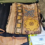 Embroidered silk fabric section from emperor or king's costume, used