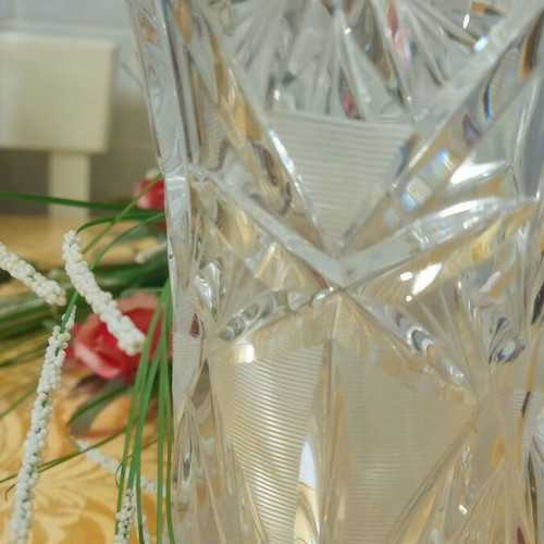 Crystal round vase new