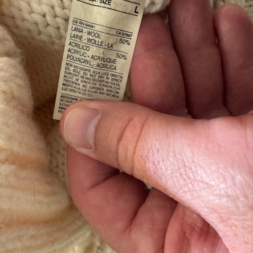 Sisley wool turtleneck sweater white-sugar like new
